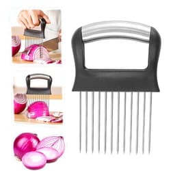 Suuker Onion Holder for Slicing, Large Onion Cutter for Slicing and Storage Onions, Tomato, Lemon, Avocados, Eggs and Vegetables, Stainless Steel Onion Holder, Onion Slicer