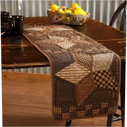 VHC Brands Farmhouse Star Collection Table Runner Quilted Patchwork Ticking Stripe Reversible Asstd Sizes