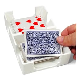 Newt's Playing Cards Deluxe Playing Card Tray, Non-Swivel, for card games using 1-2 Decks of Cards like American canasta, rummy, UNO and more - Made in USA (White)