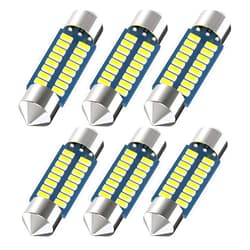 Serundo Auto 6418 Led Car Bulb 36mm 1.42in C5W Led Festoon Bulb, Super Bright 16SMD 3014 Chips 6000k White Interior Led Festoon Bulb Used for Car Map Dome Courtesy Trunk Light etc, Pack of 6pcs