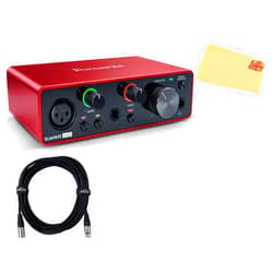 Focusrite Scarlett Solo 3rd Gen 2-in, 2-out USB Audio Interface Bundle with XLR Cable and Austin Bazaar Polishing Cloth