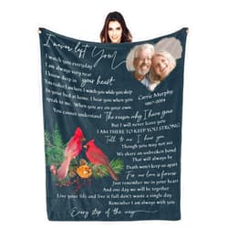 COLORSFORU Personalized Memorial Blankets with Photos, in Memory of Loved One Gifts, Sympathy Bereavement Cardinal Blanket for Loss of Mom Dad Grandma Husband Son Daughter