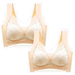 AIMAGAO Push up Wireless Bra, Soft Comfortable Gather Bra,Plus Size Sports Bra Posture Correction Bra,Everyday Bras