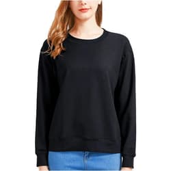 netdraw Women's Midweight Bamboo Viscose Sweatshirt Oversized Soft Crew Neck Cotton French Terry Pullover Tops