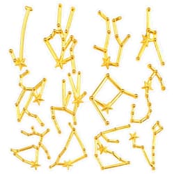 BronaGrand 72pcs(6 Sets) Golden Twelve Constellations Graph Charms Alloy Zodiac Sign Epoxy Resin Fillers Embellishments Accessories for DIY Resin Crafts Jewelry Making Supplies