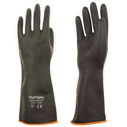 ThxToms Heavy Duty Latex Gloves, Resist Strong Acid, Alkali and Oil, 14