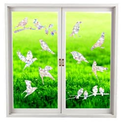 AHQiZFX 40PCS Anti Collision Window Decals for Birds, Large Hummingbird Static Window Clings, Rainbow Reflection Window Sticker, Window Strike Prevention Stickers, Save Birds from Window Collisions