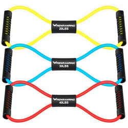 RENRANRING Figure 8 Fitness Resistance Bands with Handles - Exercise Tube Band Set of 3 for Arm and Shoulder Stretch, Rope 8 Word Elastic for Women and Men