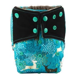 Sigzagor Baby Pocket Cloth Diaper Nappy Double Gussets Reusable Washable 8lbs-36lbs (Regal Deers)