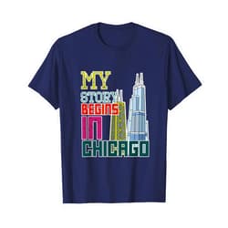 Chicago travel Tee My Story Begins in Chicago funny T-shirt