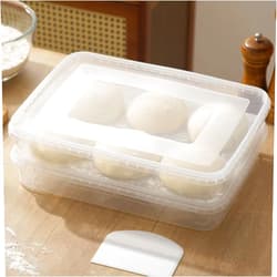 TreaHome 2 Pack Transparent Proofing Box, Observable Pizza Dough Proofing Box, Sealed Pizza Dough Proofing Container whit Lid (Transparent)