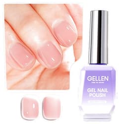 Gellen Nude Pink Gel Nail Polish 18ML 1Pc Jelly Gel Polish Sheer Neutral Color Nail Polish Translucent Soak Off UV LED Nail Gel Polish for Nail Art French Manicure and Pedicure at Home 0.61 Fl Oz