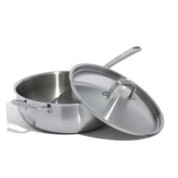 Made In Cookware - 5 Quart Stainless Steel Saucier Pan - 5 Ply Stainless Clad - Professional Cookware - Crafted in Italy - Induction Compatible