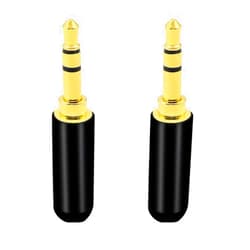 PNGKNYOCN 3.5mm Audio Soldering Plug, 3.5mm 3 Pole Gold Plated DIY Audio Cable Replacement Terminal Connector for Repair and Replace DIY Stereo Headphones(2-Pack)
