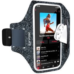 Karvense Phone Holder for Running-Arm Band for Running for iPhone & Samsung Galaxy, Cell Phone Armband Holder for Walking, Gym, Workout, Men, Women, w/Adjustable Strap&Zipper Pocket (Black Heather-M)