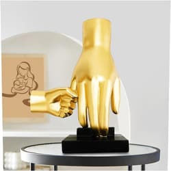 TuyWRA Gold Holding Hands Sculpture,Finger Statue for Home Decor,Mother,Mother Daughter,Mother Son,Father Son,Sister Birthday Gifts,Room,Dresser Bookshelf,Bedroom,Office,Fireplace Mantel Decor