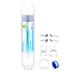 Geekpure 10-inch Universal Inline Alkaline Replacement Water Filter Kit pH+ for Reverse Osmosis System -1/4”Thread