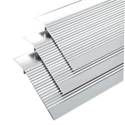 Heainaiyoo Metal Floor Transition Strip, Aluminum Threshold for Doorways, for Gap from 0.4″to 1.6″, for Doorways Tile Wood Vinyl Laminates, Size 36in x 4in x 1.32 in (Silver, 3pack)