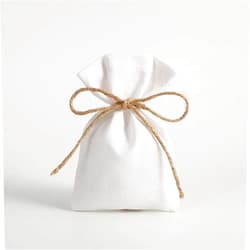 SNOWAQUA 50pcs Burlap Gift Bags with Jute Tether, Cotton Jewelry Pouches, Multi Size Sachet Bag, Jewelry Gift Packaging for Wedding Party Favors, DIY Craft, Christmas, Presents (3.5×4.7 in, White)