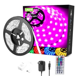 Lepro RGB LED Strip Lights, Christmas Decor, 16.4ft Flexible LED Light Strip, 5050 SMD LED, Color Changing Rope Light with Remote Controller and 24V Power Supply for TV Backlight, Home, Bedroom, Bar