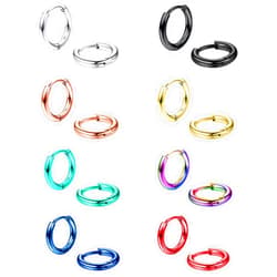 Jstyle 8 Pairs 316L Surgical Stainless Steel Small Hoop Earrings for Men Women Hypoallergenic Huggie Hoop Earrings Cartilage Helix Lobes Sleeper Hoop Earrings Set 18G 20G 8mm/10mm/12mm/14mm