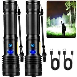 Alicegirl Rechargeable Flashlights High Lumens, 99000LM Super Bright Flashlight, Adjustable Powerful Flash Light with 8 Modes & COB Light, Waterproof Handheld Flashlight for Home Camping