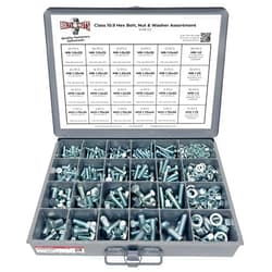 BoltsandNuts.com Metric Class 10.9 Hex Cap Screws Bolts, Nuts, & Washers Assortment Kit - 575 Pieces!
