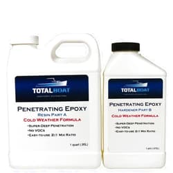TotalBoat Clear Penetrating Epoxy Wood Sealer Stabilizer for Rot Repair and Restoration (Quart, Cold Weather)