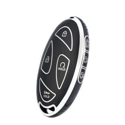 CHATYYD for Hyundai Key fob Cover, Soft TPU Car Key Cover Case for 2022-2024 Hyundai Loniq Elantra Sonata Santa fe Tucson Santa Cruz Palisade Veloster Accent Accessories(Black)