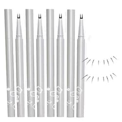 VCHICBP Double Tip Lower Eyelash Pencil, Double Tip Eyelash Pencil, Waterproof Double-tip Eyelash Pencil, Double-tip Eyelash Pencil, Waterproof Liquid Eyeliner, Long-Lasting Eyeliner (4pcs Brown)
