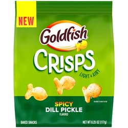 Goldfish Crisps Spicy Dill Pickle Flavored Baked Chip Crackers, 6.25 Oz Bag