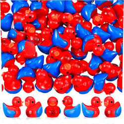RoundFunny 120 Pcs Mini Resin Spiderweb Ducks Tiny Duck Miniature with Spiderweb Small Resin Animals Figures Landscape Decor for Home Office Car Decor Festive Gift