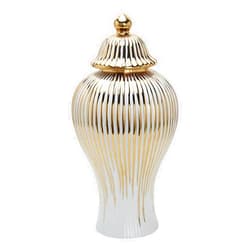 Baoblaze Decorative Ceramic Ginger Jar with Lid Storage Jar Table Centerpiece Vase for Flowers, 6.30x6.30x11.81inch
