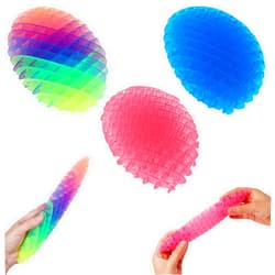 FauKait Fidget Worm Toy, Elastic Worm Fidget Toys for Adults Kids, Squeeze Sensory Toys for Kids with Autism, Autism Sensory Products, Stress Relief Toys Adults (rainbow1+bule1+pink1)