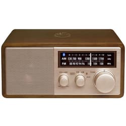 Sangean WR-16SE 45th Anniversary Special Edition AM/FM/Bluetooth/Aux-in/USB Phone Charging Dark Walnut Wooden Cabinet Radio with Rose Gold Face Plate