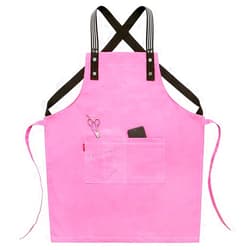 ALCKO Durable Tool Apron with Pockets, Heavy Duty Waxed Canvas for Kitchen, Garden, Pottery, Craft Workshop, Garage (Color : Pink, Size : X-Large)