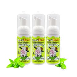 Snow Buddy SnowBuddy Kids Foam Toothpaste - Mint, Grape, and Strawberry Flavors - Low-Fluoride and Fluoride-Free Options - 1 Pack and 3 Pack Variations Available (Pack of 3, Mint)