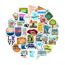 BulbaCraft Minnesota Stickers for Water Bottle and Laptop - State Souvenirs, Decorations & Gifts, Waterproof Vinyl Decals