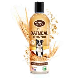 Furfect Choice Colloidal Oatmeal Pet Shampoo - Moisturizes - Relieves and Soothes Dry Itchy Irritated Skin - Promotes Healthy Fur and Coat - Long Lasting Coconut Fragrance - 16oz, Blue (FCOT)