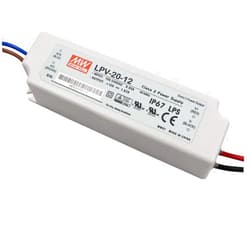 TORCHSTAR UL Certified MEAN WELL LPV Series Power Supply Driver Transformer LPV-20-12 Water Proof 12V Output Voltage 20 Wattage