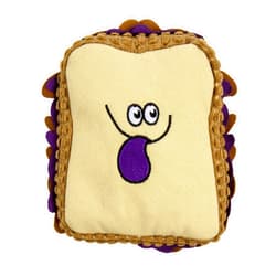 TrustyPup Tough 'N Fun PBJ Squeaky Plush Dog Toy, Chew Guard Technology - Tan, Medium (71151)