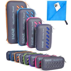 BAGAIL BASICS BAGAIL Camping Towel with EVA Case, Compact & Ultra Soft Microfiber Travel Towel - Super Absorbent & Lightweight Quick Dry Towels for Sports, Beach, Gym, Backpacking, Hiking and Yoga