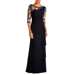 Clixsy Mother Dresses Chiffon Ruched - Lace Appliques Ruffles Mother of The Bride Gowns Long