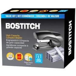 Bostitch Stapler with Staples Value Pack Set, Heavy Duty Stand Up Stapler, Black, 40 Sheet Capacity with 5000 Staples, Small Stapler Size, Fits Into The Palm of Your Hand (B175-BLK -VP)