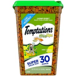 TEMPTATIONS MIXUPS Crunchy and Soft Cat Treats Catnip Fever Flavor, 30 oz. Tub Catnip Fever 30 Oz