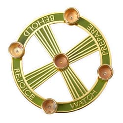 Avalon Gallery Advent and Christmas Wreath, 7 Inch Dia, Brass with Gold Electroplating