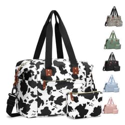 Pritent Travel Duffle Bag, Waterproof Weekender Overnight Hospital Bags for Women Men with Toiletry Bag Lightweight Carry on Personal Item Duffle Gym Bag for Travel, Airplanes, Sports