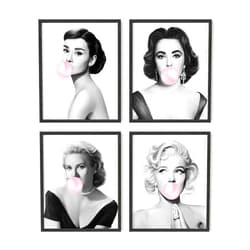 HAUS AND HUES Celebrity Wall Art Pop Art Wall Decor - Set of 4 Fashion Wall Art | Audrey Hepburn Poster, Marilyn Monroe Wall Art, Grace Kelly Poster, Elizabeth Taylor Pop Art Posters UNFRAMED 8