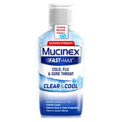 Mucinex Fast-Max Clear & Cool Cold, Flu, Sore Throat Liquid, 6oz