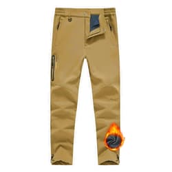 Rdruko Men's Snow Pants Waterproof Insulated Winter Hiking Pants Snowboard Fleece Lined Softshell Ski Pants